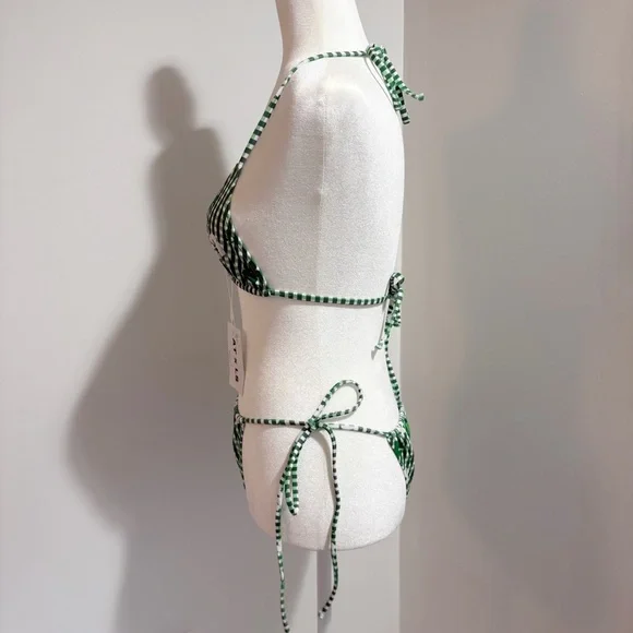Amelie Teje x Loleia Swim String Bikini Femme in Vert Small Top Medium Bottom - Picture 3 of 16